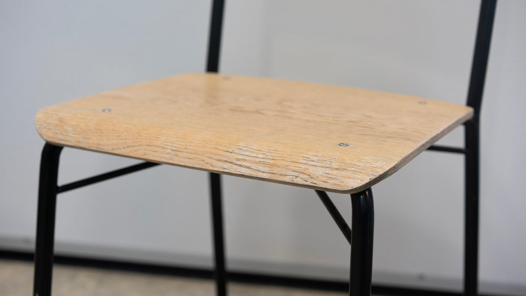 Pair of wood & metal dining chairs. Loop 2