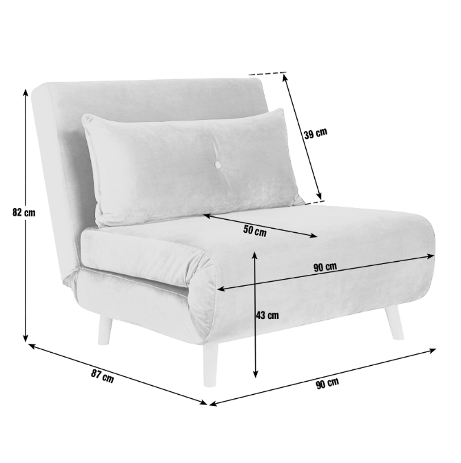 Grey armchair bed, Loop 2